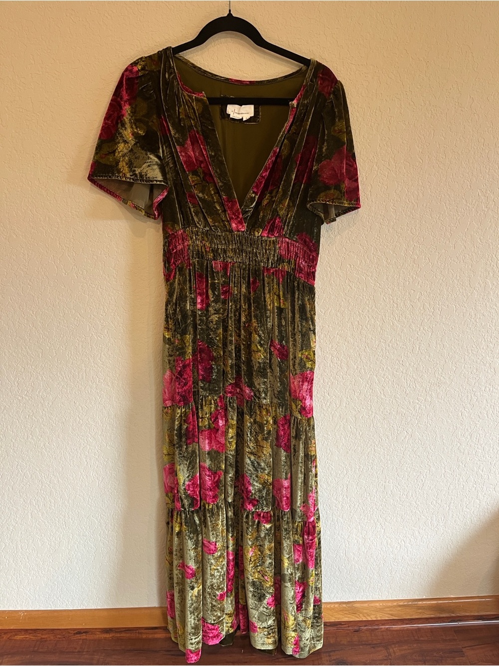 Anthropologie Somerset Velvet Floral Maxi Dress - Picture 2 of 6